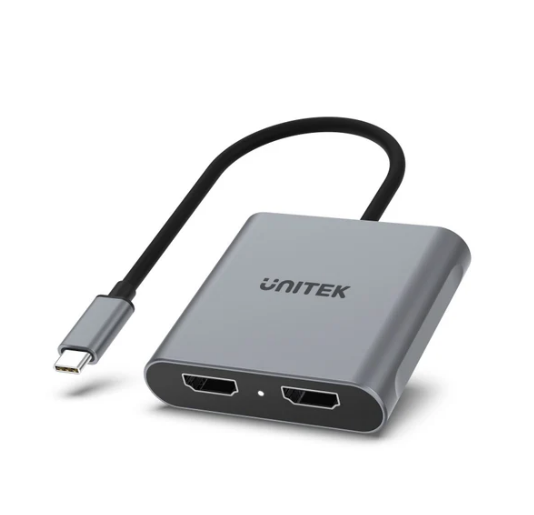 Unitek V1404B USB-C to Dual HDMI2.0 4K Adapter with MST, Space Gray