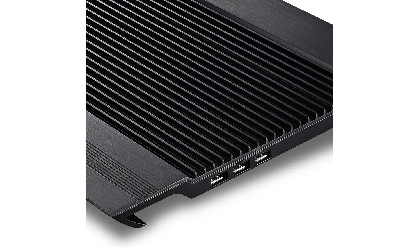 DeepCool N8 BLACK Cooler, 17", on/off, 4 port usn HUB, 1000rpm, 140mm Fan x 2, 25.1 db, 94.7 CFM, 380x55x278, aluminum