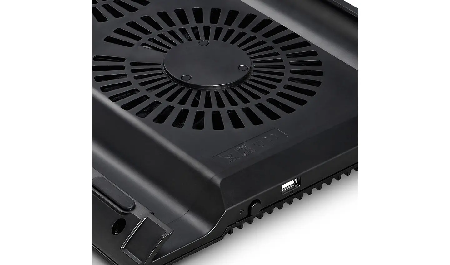 DeepCool N8 BLACK Cooler, 17", on/off, 4 port usn HUB, 1000rpm, 140mm Fan x 2, 25.1 db, 94.7 CFM, 380x55x278, aluminum
