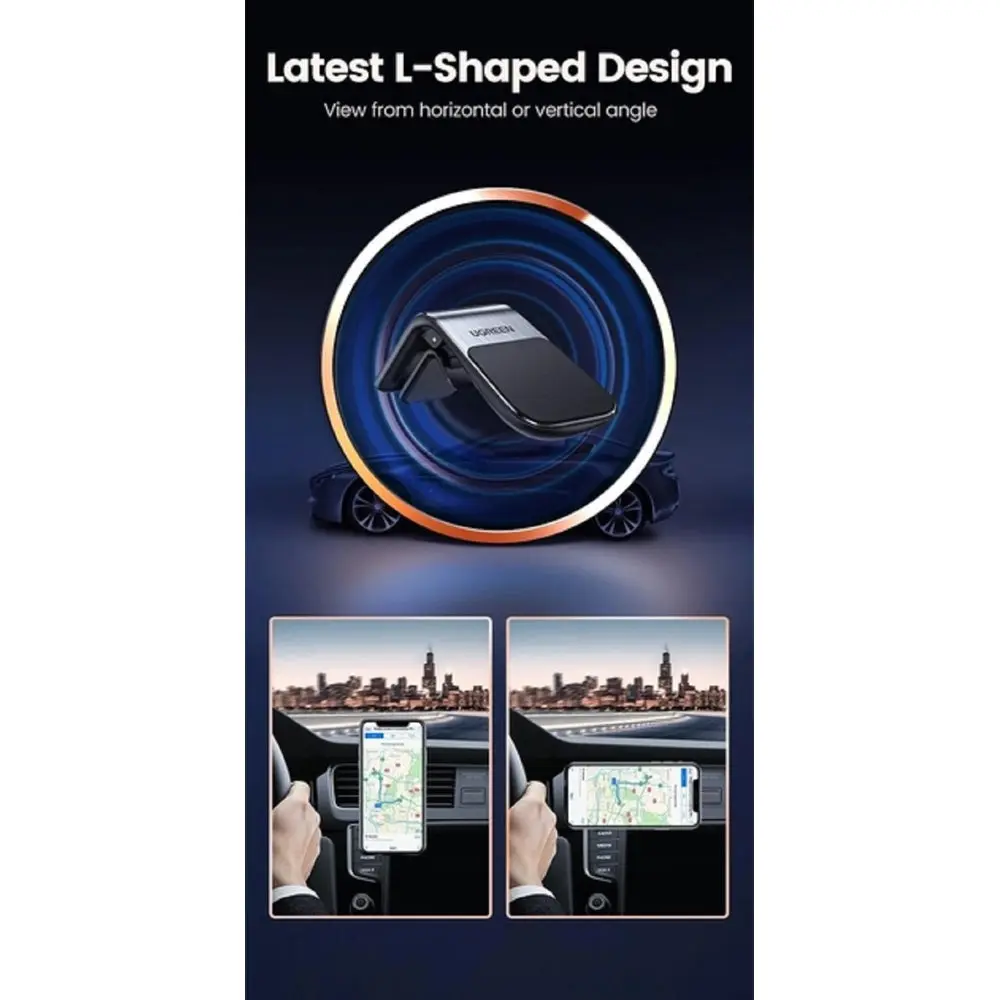 LP290 UGREEN (80712B), Smartphone Car Holder, Black/Silver
