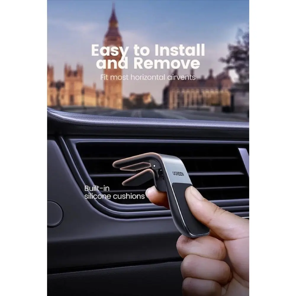 LP290 UGREEN (80712B), Smartphone Car Holder, Black/Silver