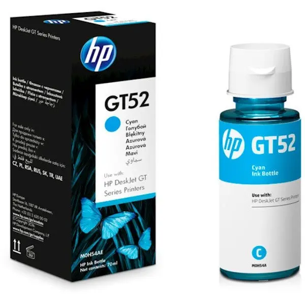 HP GT52 Cyan Ink Bottle, M0H54AE