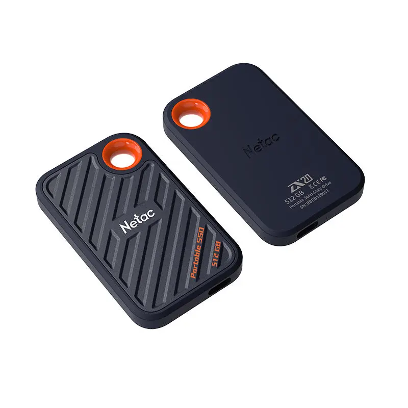 NETAC ZX20, External SSD, 512G, USB 3.2 Gen 2, R/W up to 2000MB/1800MB/s, USB C to A cable,20Gbps Type C c