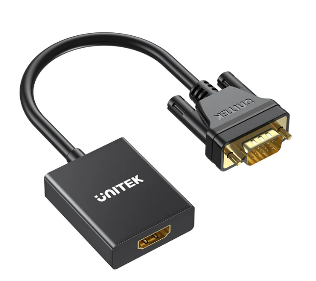 Unitek V1112ABK01 VGA to HDMI Adapter with Audio & Power Port