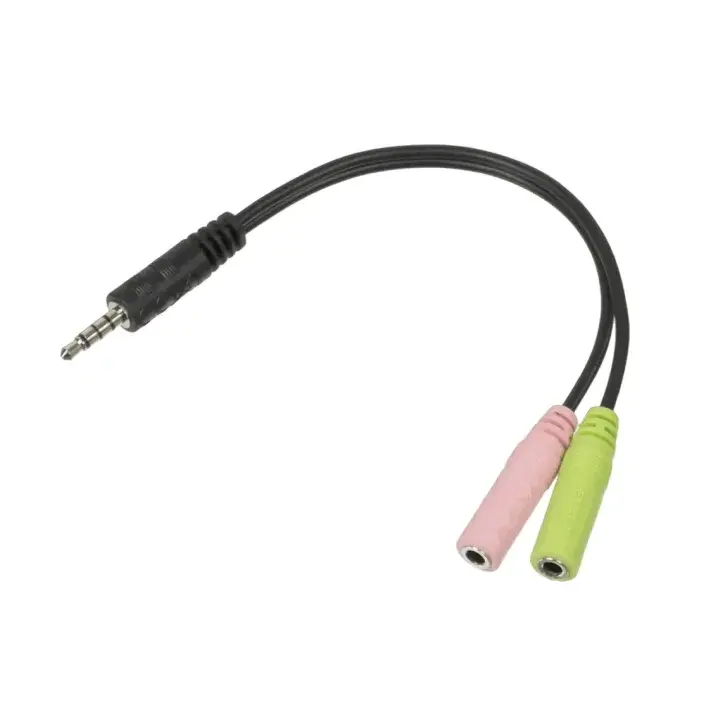 Genius ACC-100 Audio Adapter Cable(2 x 3.5mm female mic headphone jack plug to 1 x 3.5mm male jack plug)