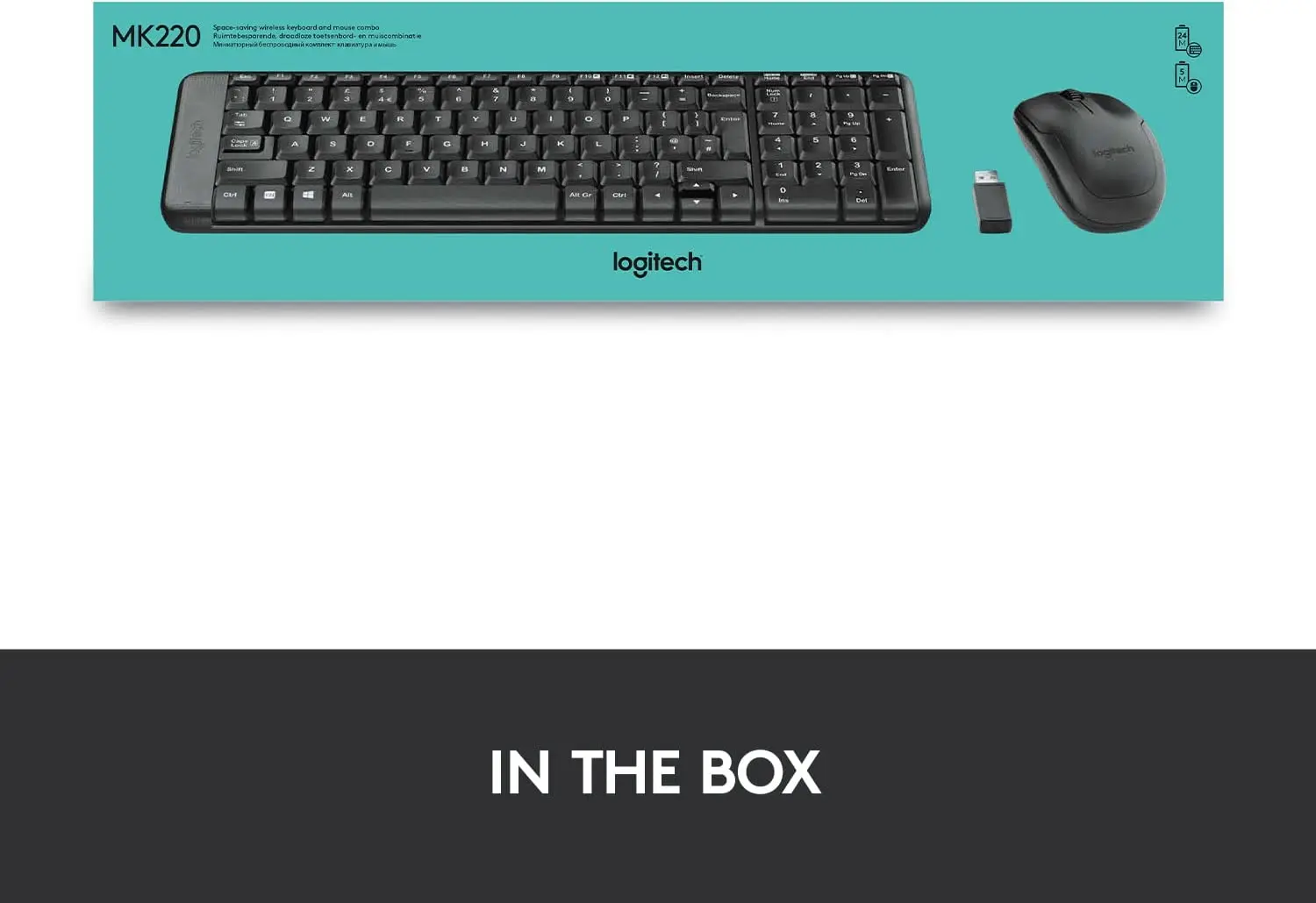 Logitech MK220 Keyboard, Wireless, Combo, EN/RU, BLACK
