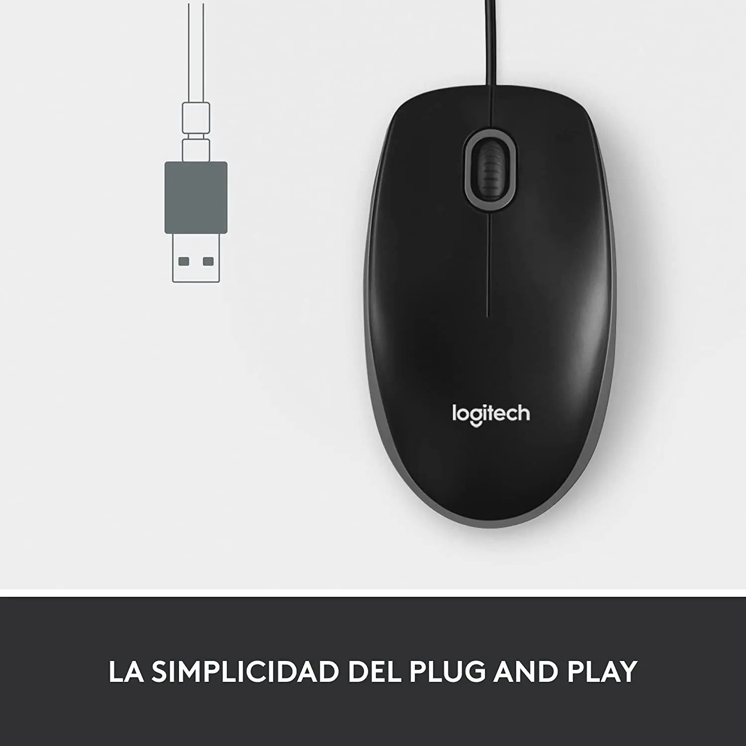 Logitech M100 Mouse, Black