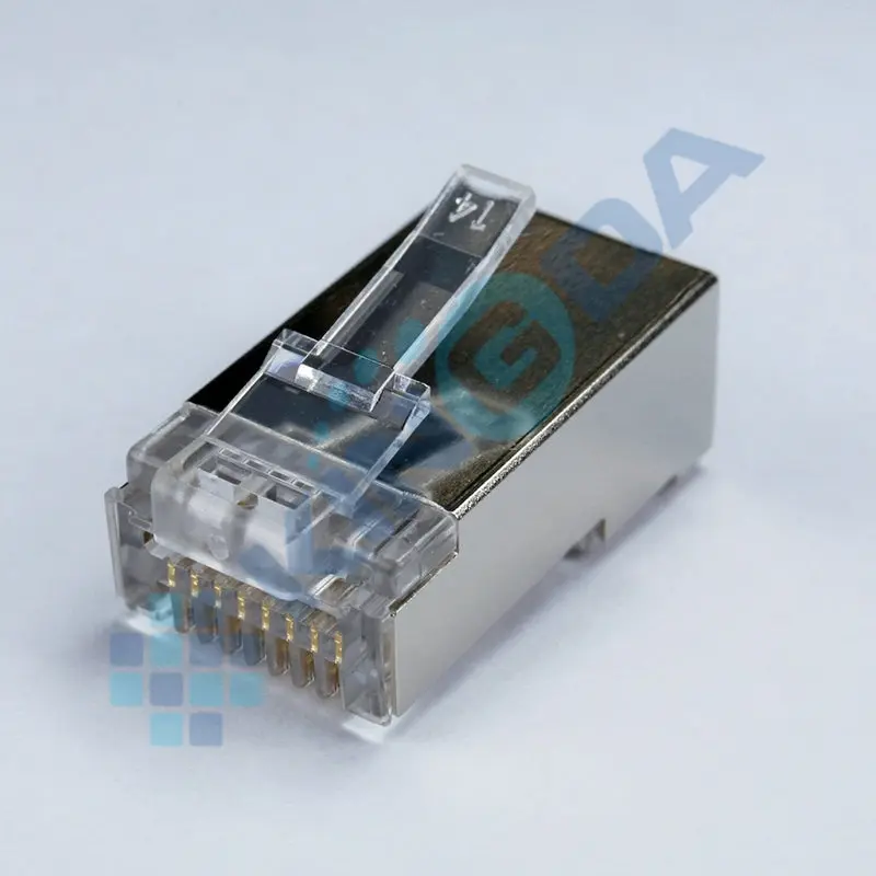 KD-PG8033-C6, Kingda STP Cat6 8P8C plug, pass through (შეფუთვაში- 100 ცალი)
