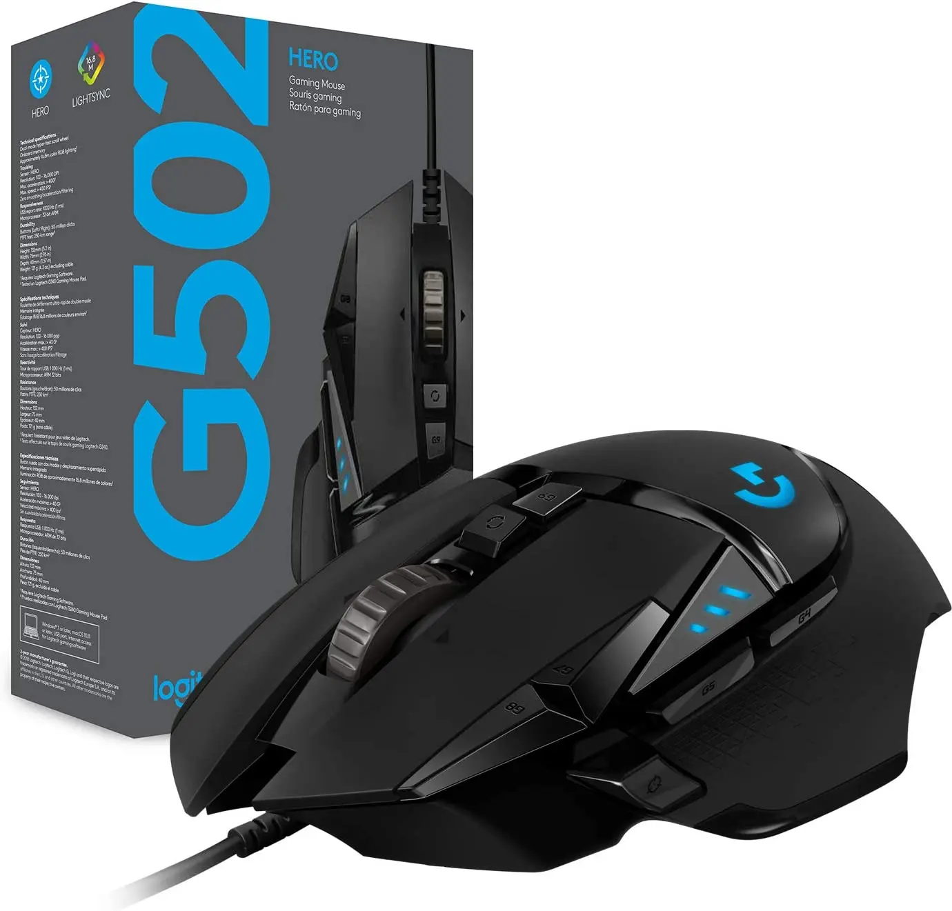 Logitech G502 HERO, (RGB) Mouse Black