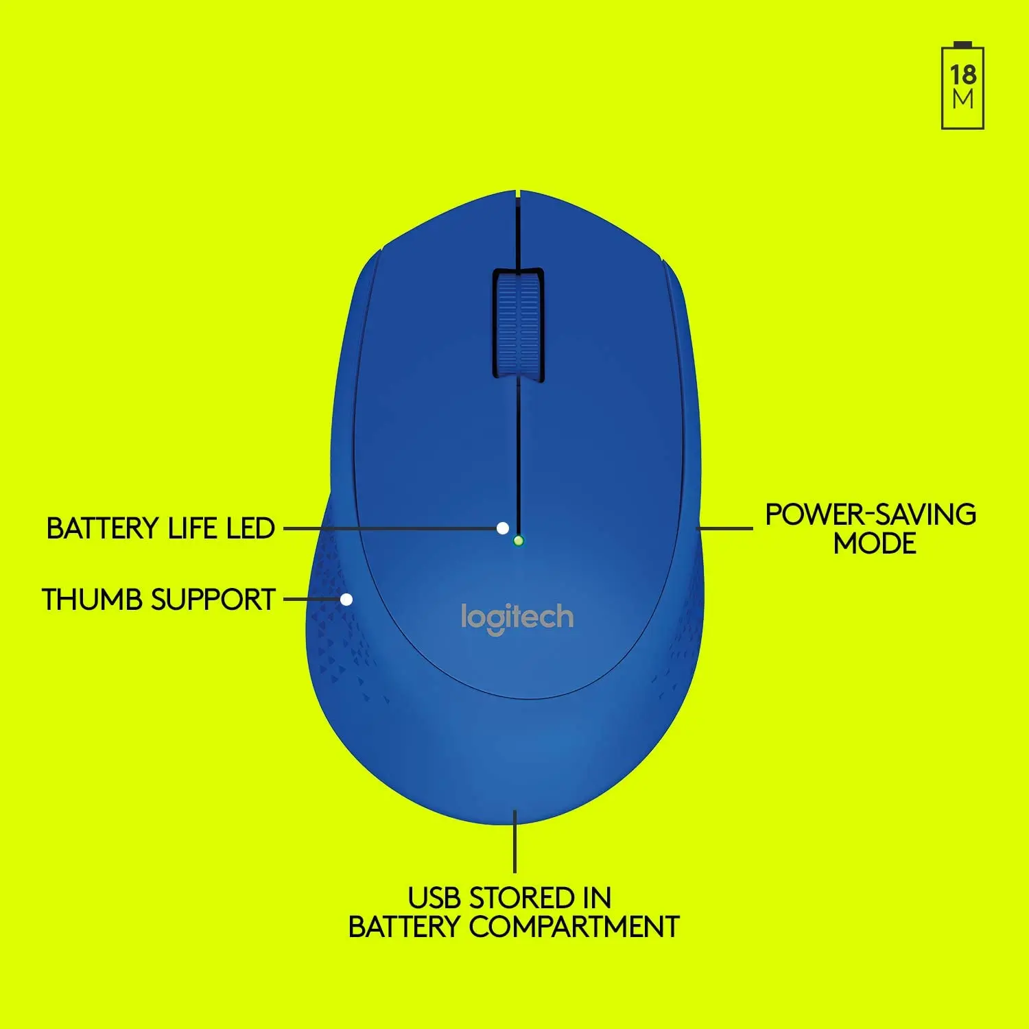 Logitech M280 Mouse, Blue