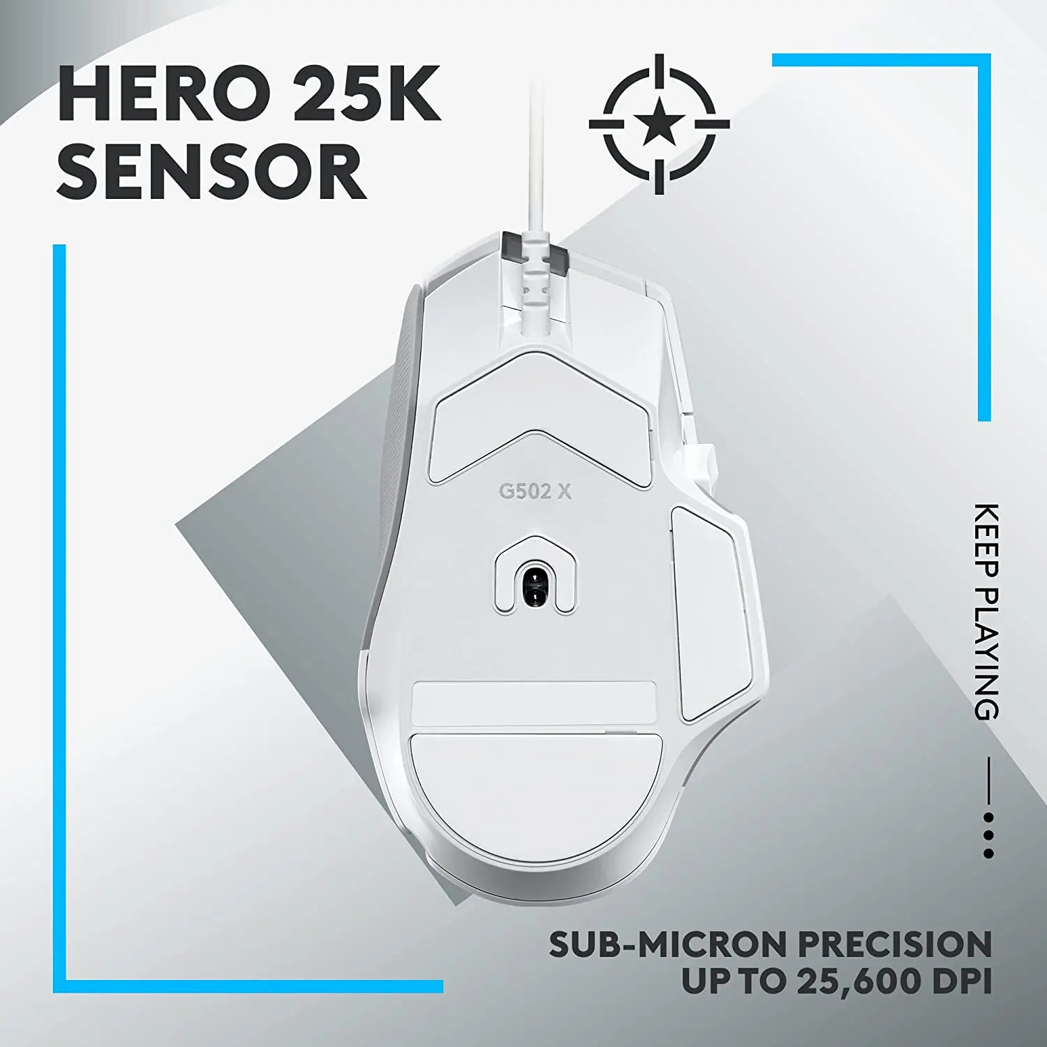 Logitech G502 X Mouse, White