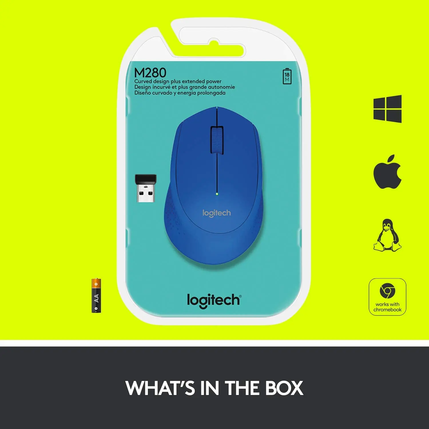 Logitech M280 Mouse, Blue