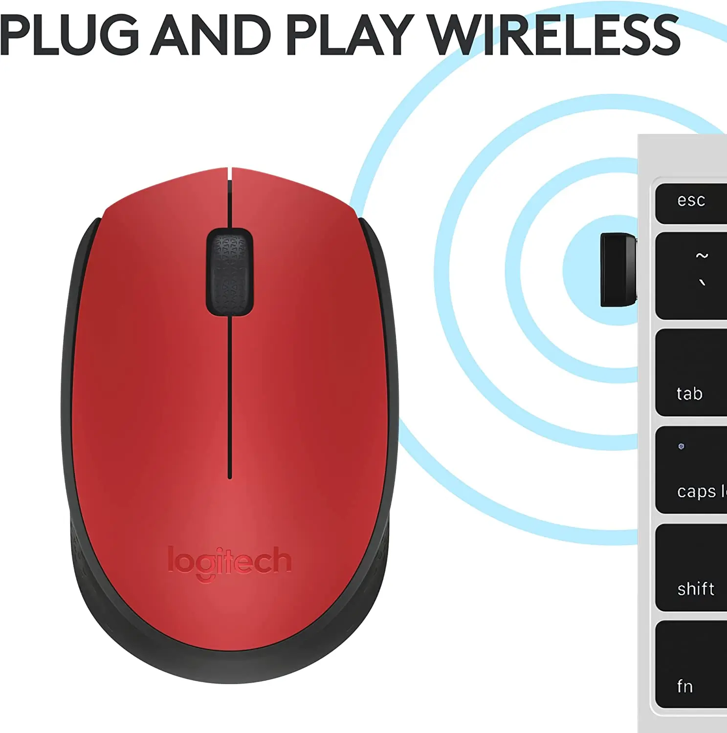 Logitech M171 Mouse, Red