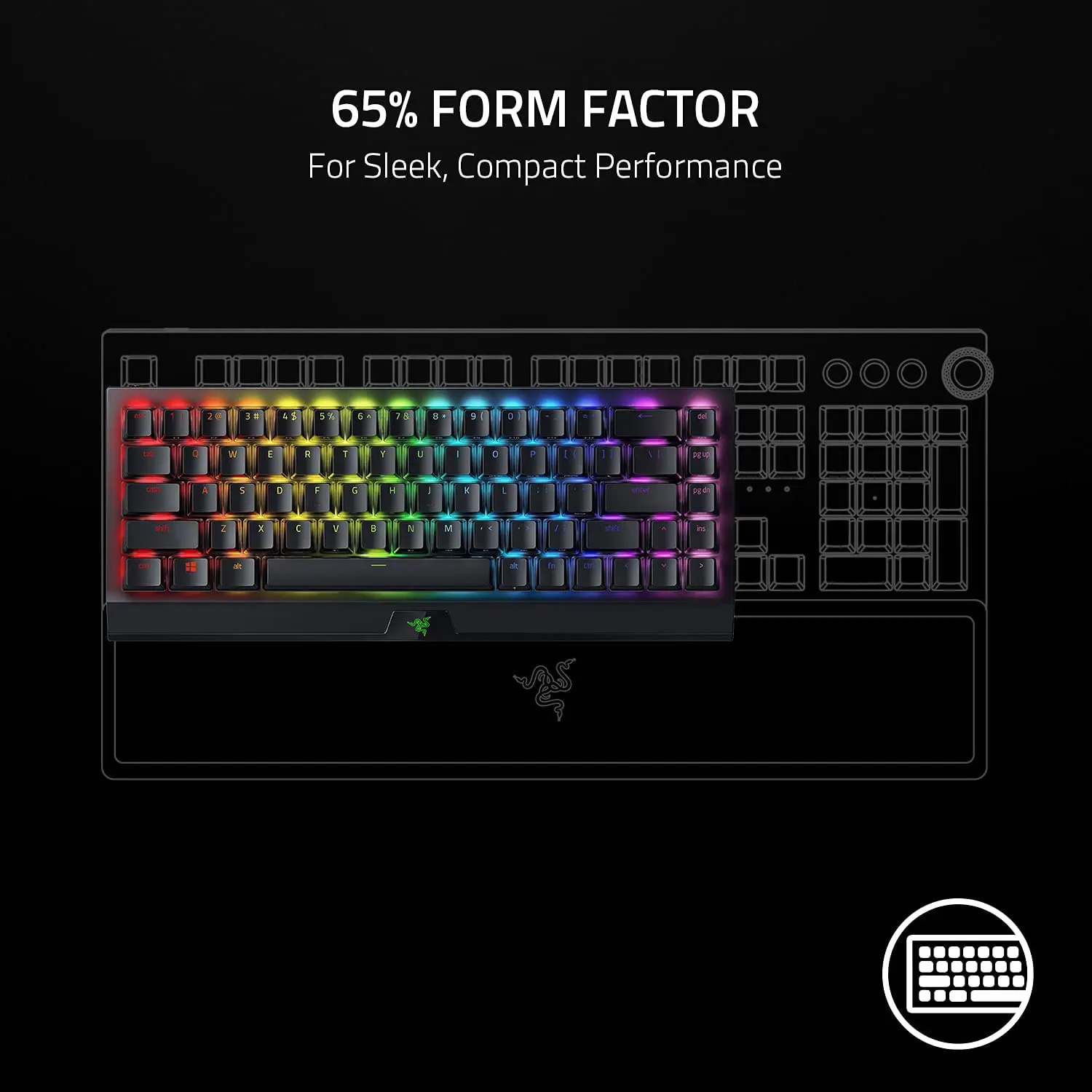 Razer BlackWidow V3 Mini HyperSpeed Keyboard, Black