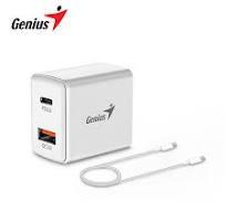 PD-20ACP, EU, White, Genius Universal adaptor 20W, 2-port, USB-C, USB-A