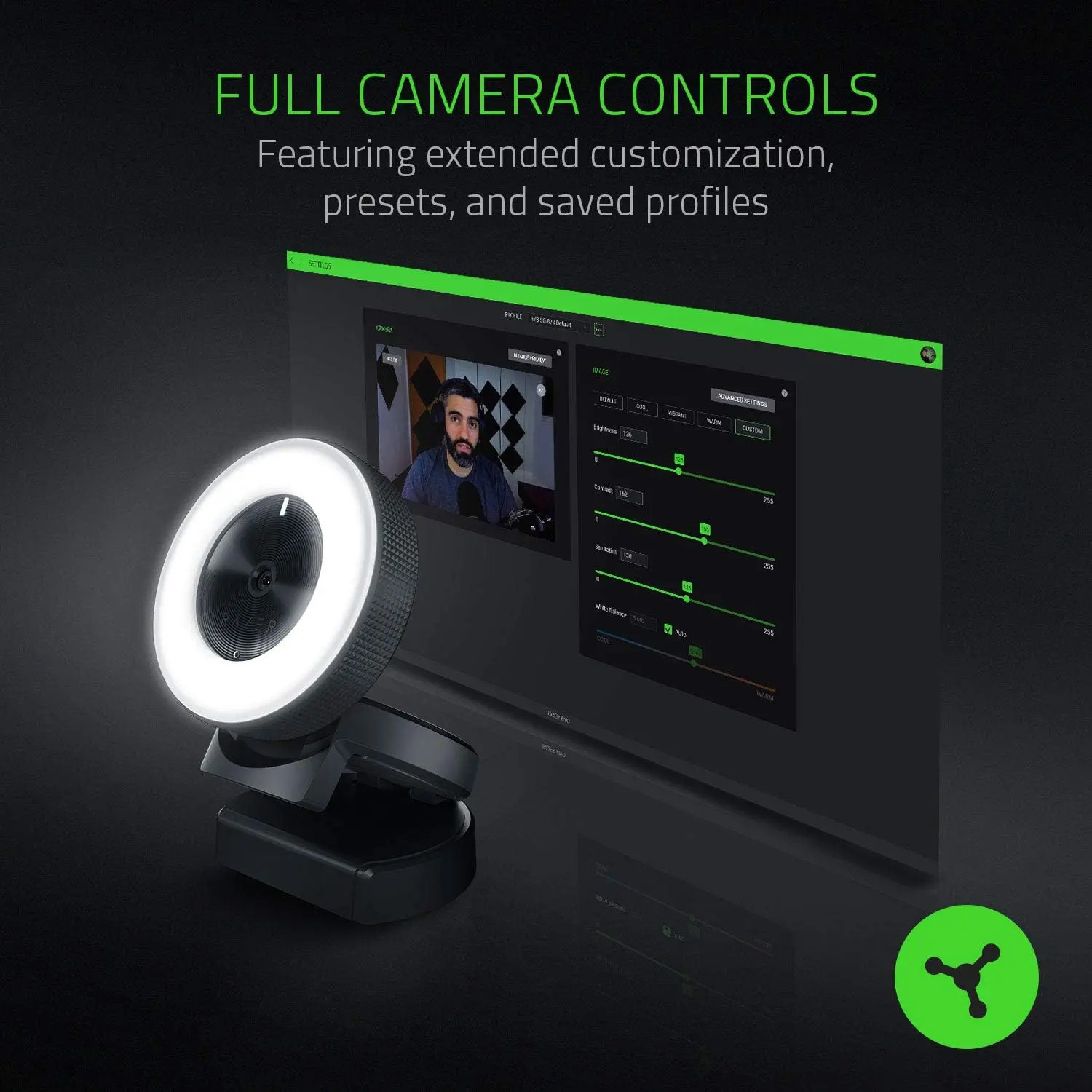 Razer KIYO Webcam Black/White