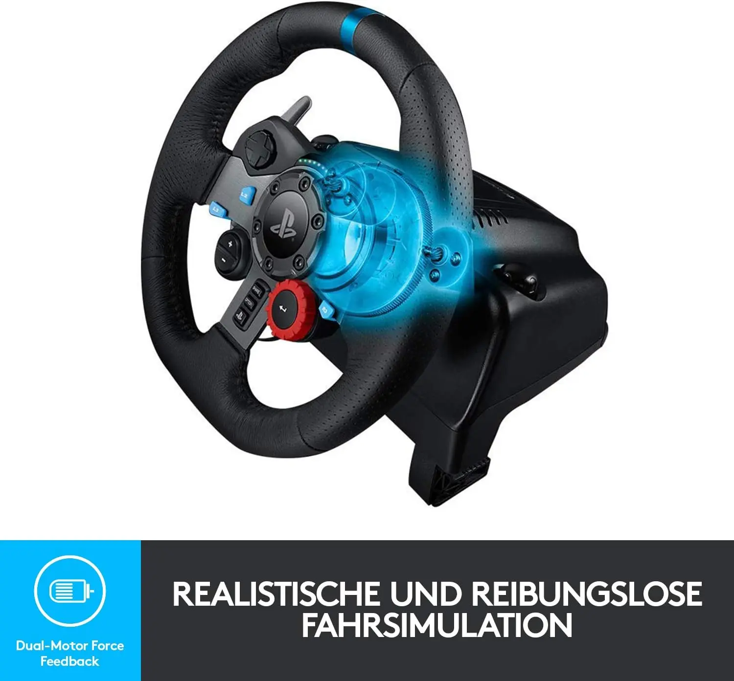 G29, Logitech Driving Force Racing Wheel Xbox, PlayStation 5,4,3 and PC, BLACK - USB (L941-000112 )