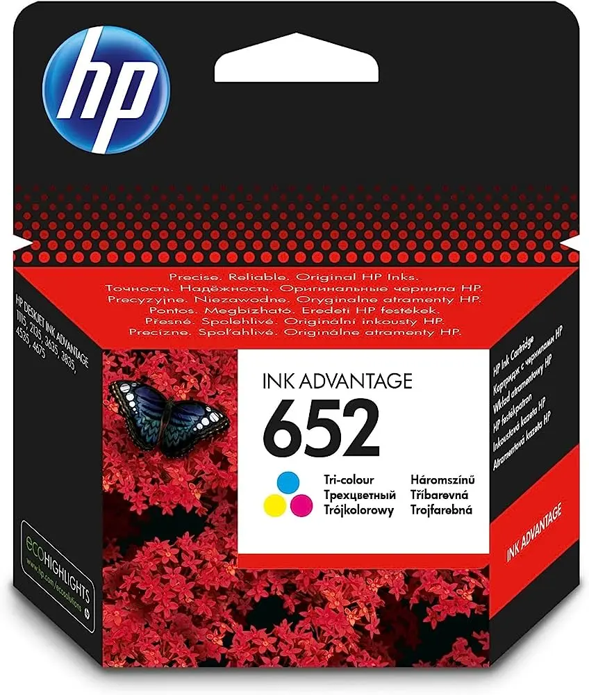 HP 652 Tri-Color Ink Cartridge, F6V24AE