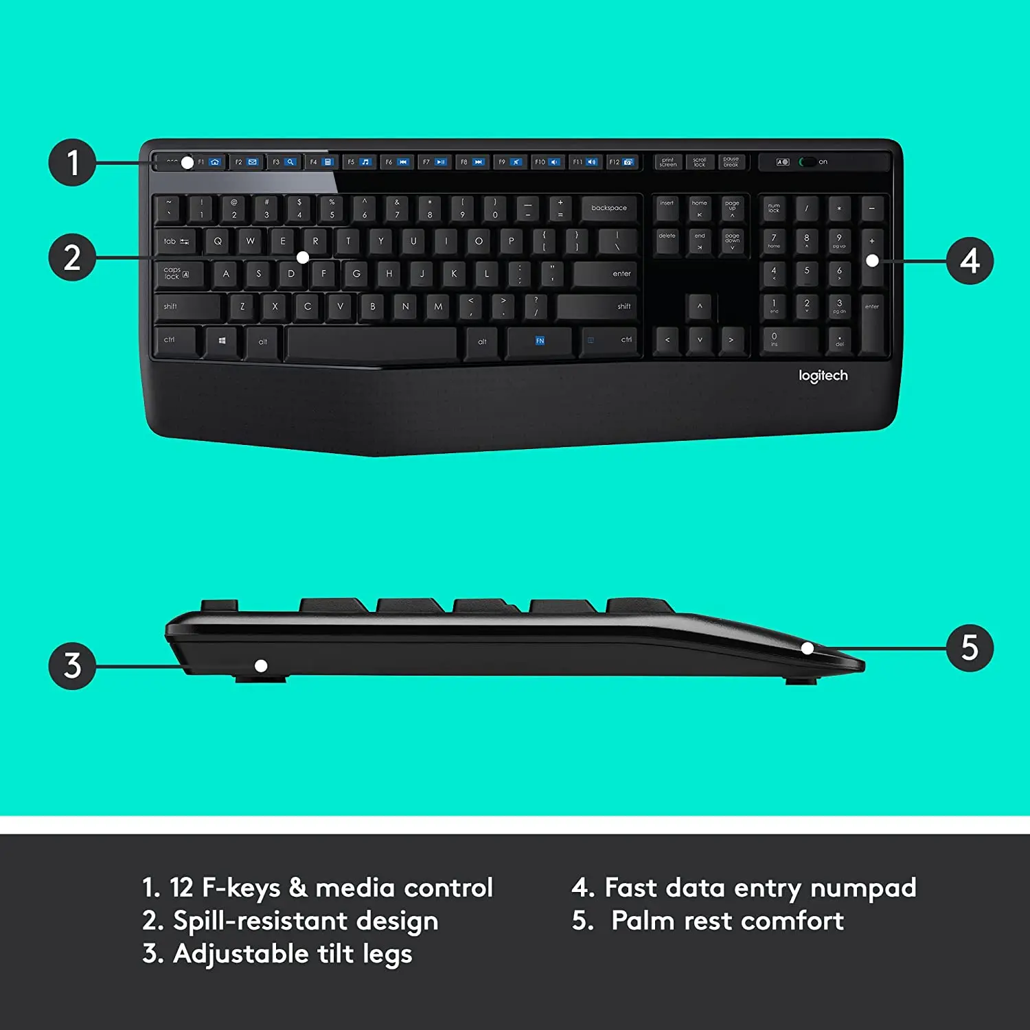 Logitech MK345 Keyboard, + Mouse (Combo) Black