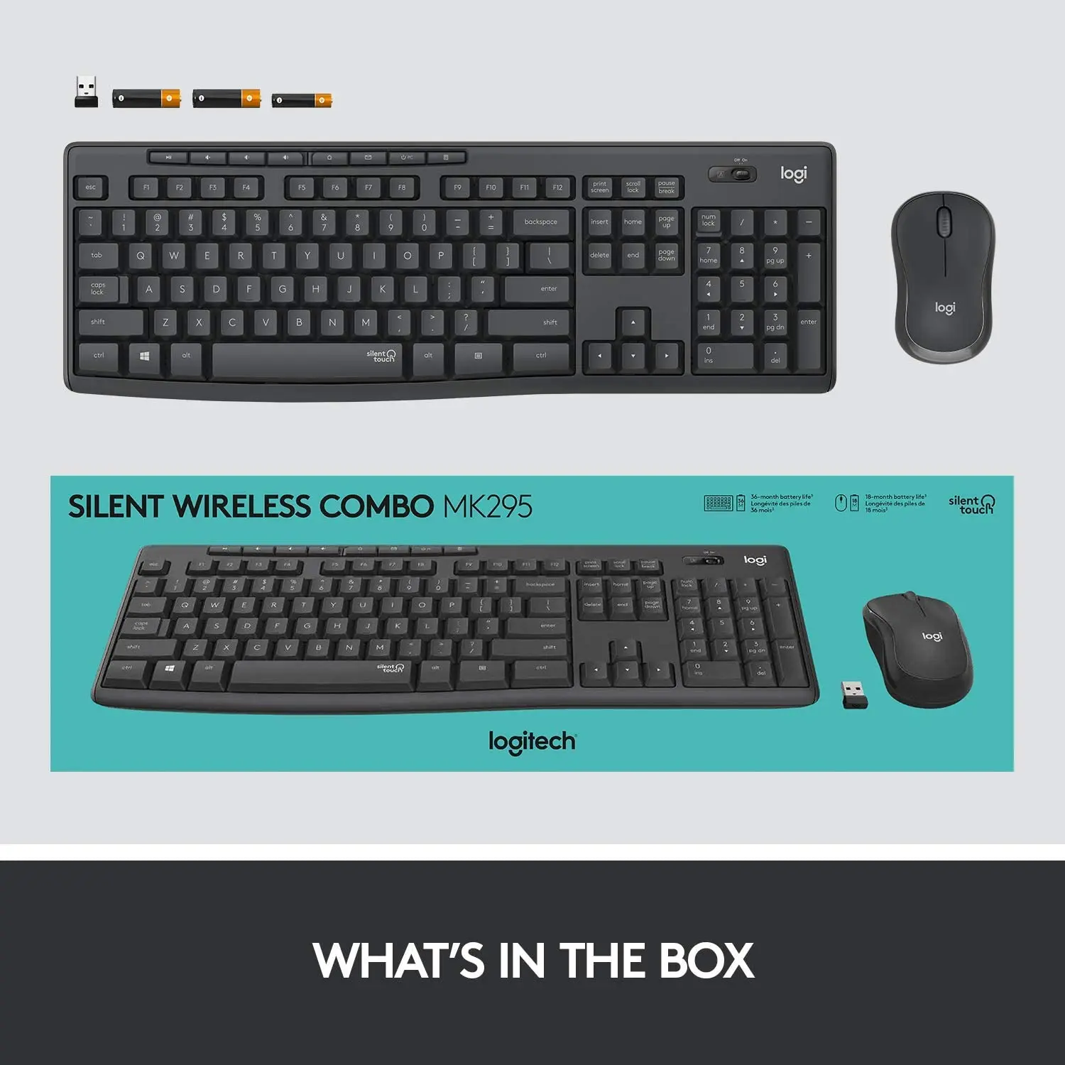 Logitech MK295 Keyboard, + Mouse (EN/RU) (Combo) Black