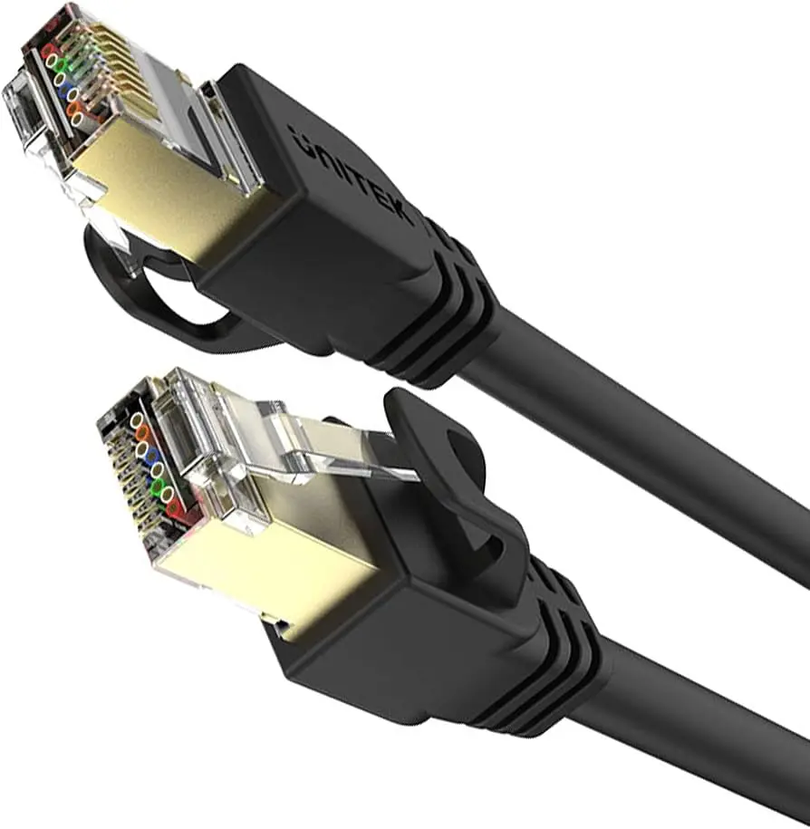 C1808HBK, Unitek 0.5M, CAT 7 RJ45 (8P8C) Male to RJ45(8P8C) Male Cable, Black