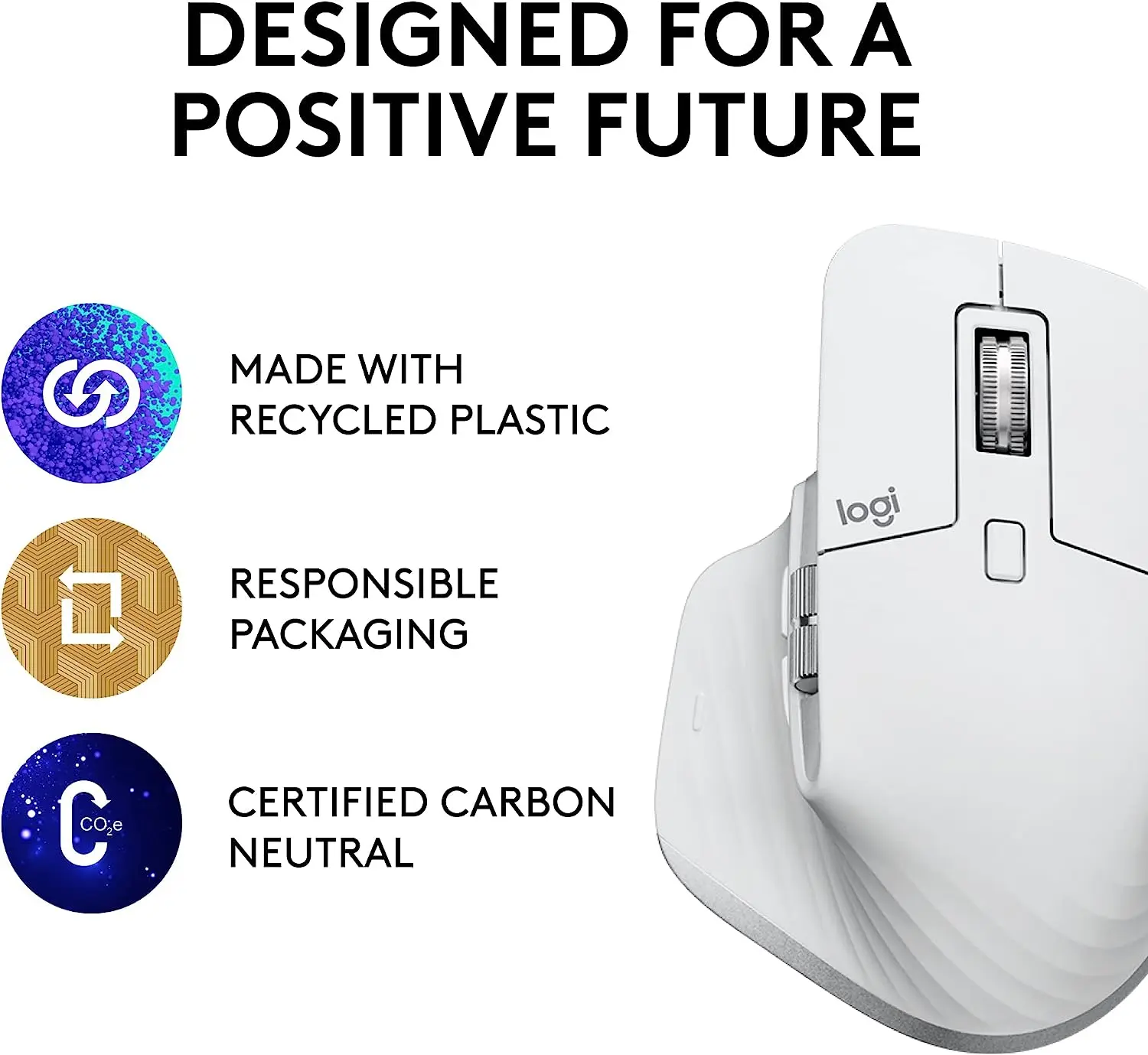 Logitech MX Master 3S Mouse, PALE GREY