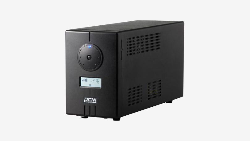 Powercom Inverter, INF-800AP, 800VA/480W, Offline/Standby, 2xSchuko, 208-240VAC, 12V65Ah, USB, Simulated Sinewave, Tower, Black
