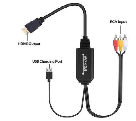 KD-HDMITORCA, Kingda 3xRCA to HDMI cable, RCA input, HDMI output