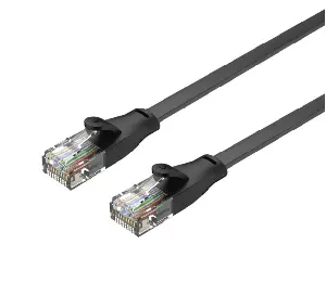 Unitek C1810GBK Pach Cord, 2M, CAT.6 Flat Cable - RJ45 (8P8C) Male, Black Color