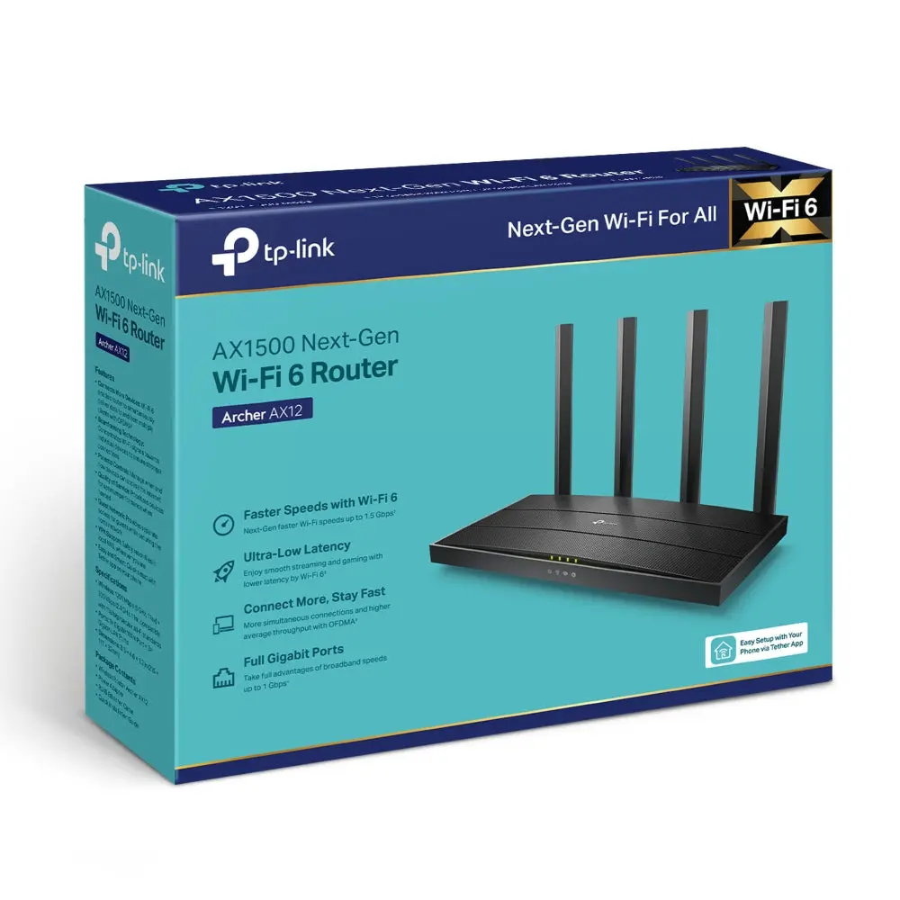 TP-Link Archer AX12, AX1500 Gigabit Wi-Fi 6 Router