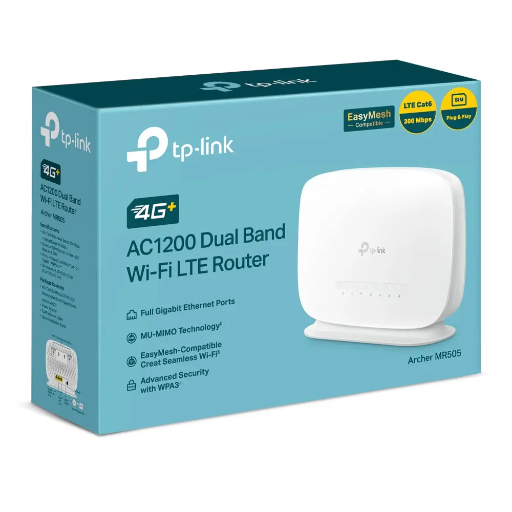 TP-Link Archer MR505, 4G+ Cat6 AC1200 Wireless Dual Band Gigabit Router