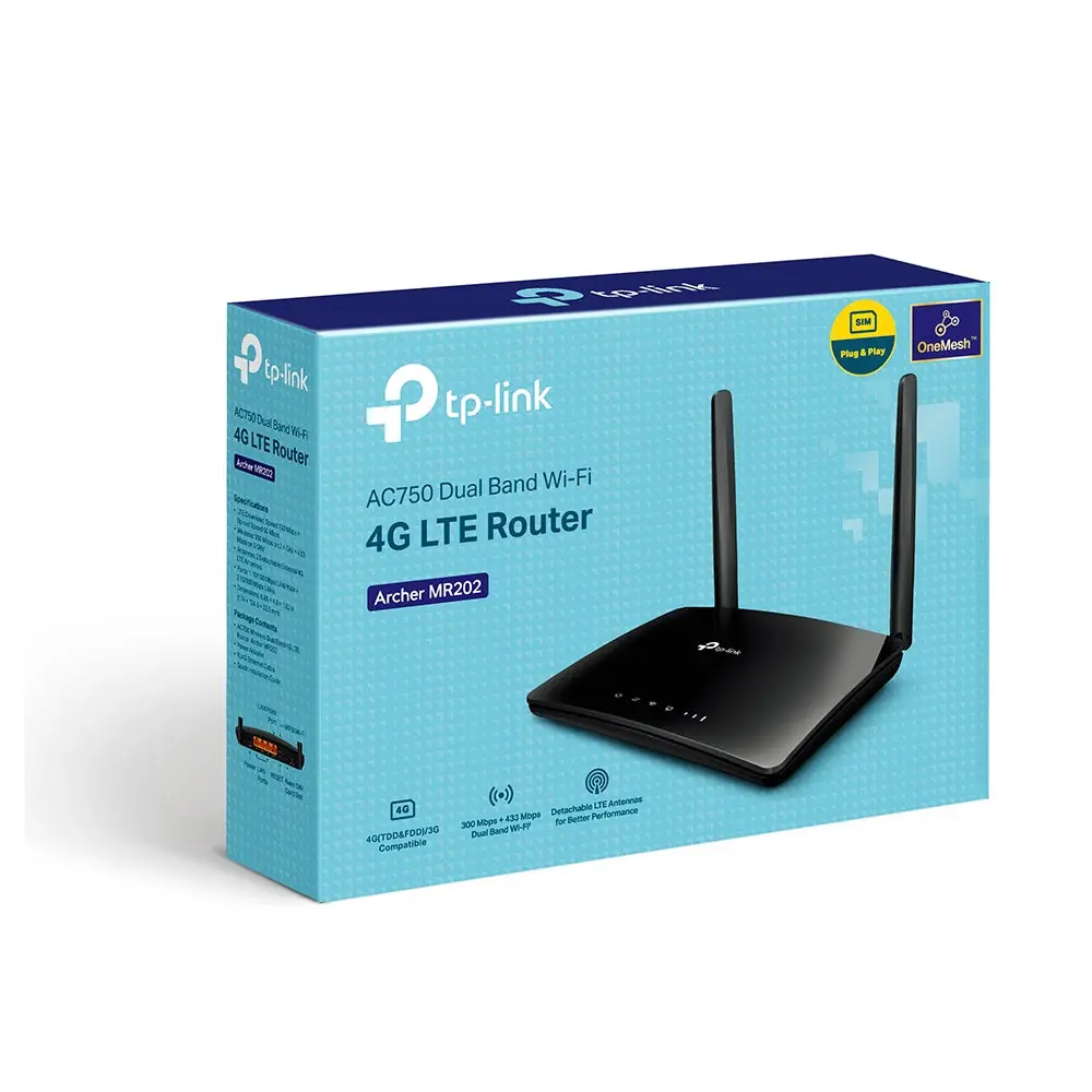 TP-Link Archer MR202, AC750 Wireless Dual Band 4G LTE Router