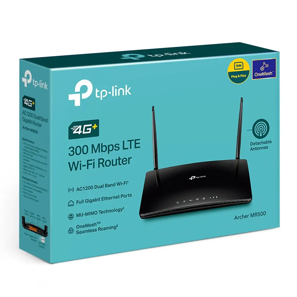 TP-Link Archer MR500, 4G+ Cat6 AC1200 Wireless Dual Band Gigabit Router