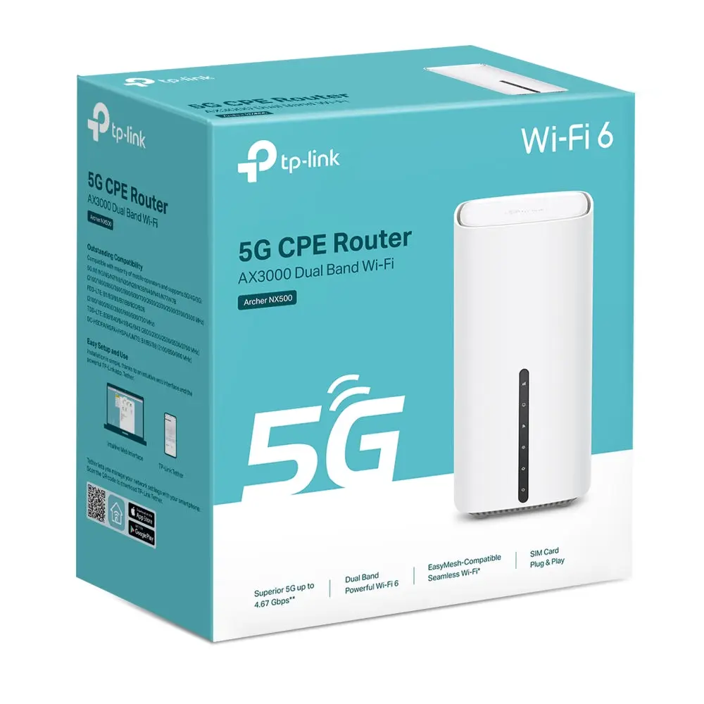 TP-Link Archer NX500 5G LTE WiFi Router, AX3000 Wireless Dual-Band Gigabit Router