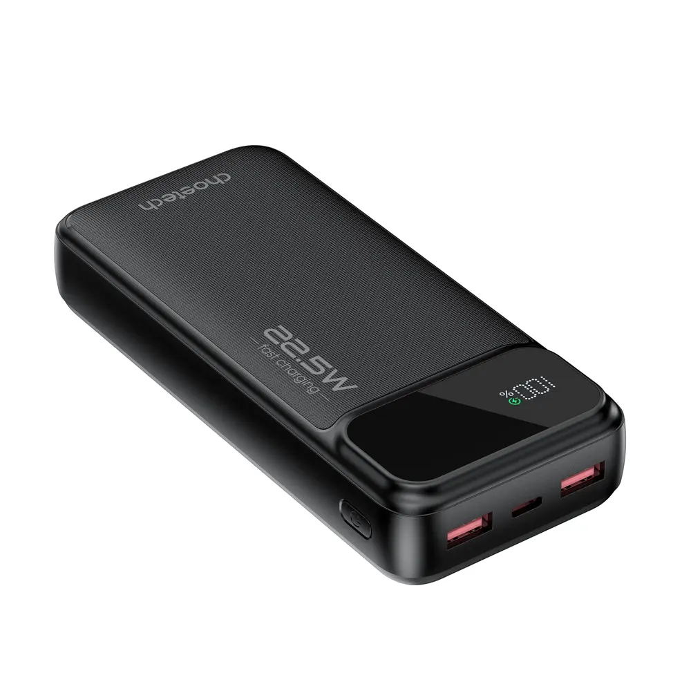 Choetech B729 Power Bank, 20000mAh, 22.5W, Dual USB-A+Type-C, Digital Screen