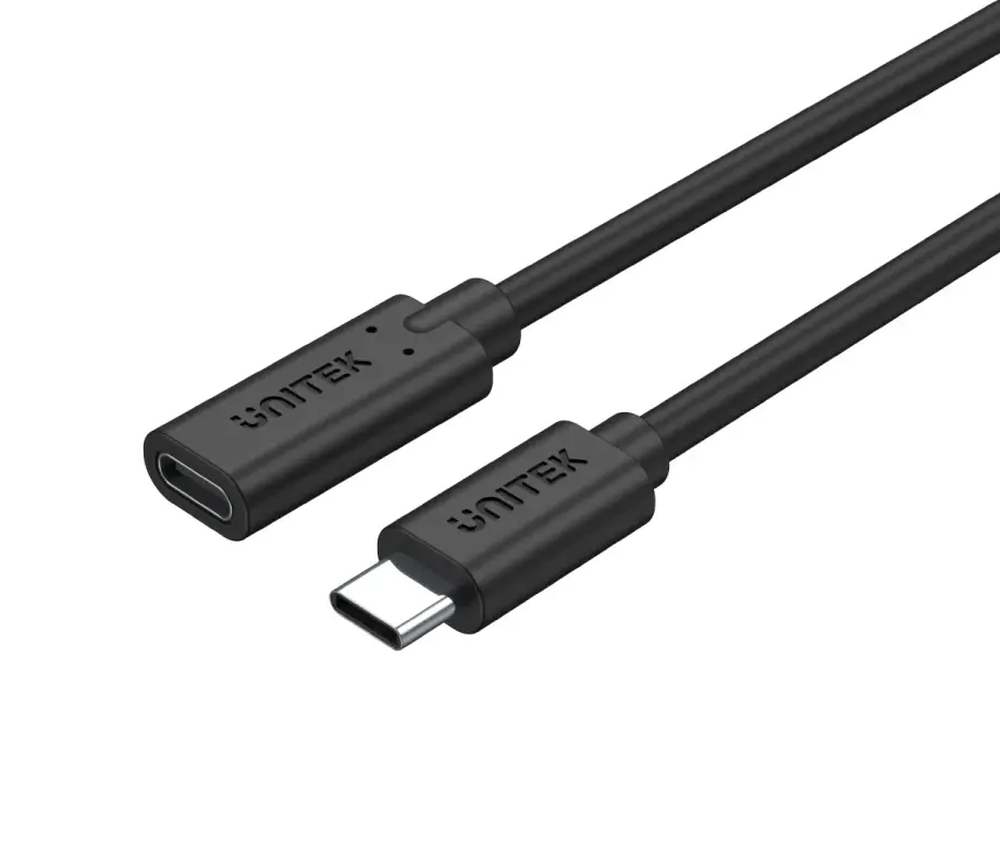 C14086BK, Unitek Type-C 0.5M Full-Featured USB Male to Female Extension Cable, USB3.2 CM to C FM, with DATA 10Gbps/Display 4K/P