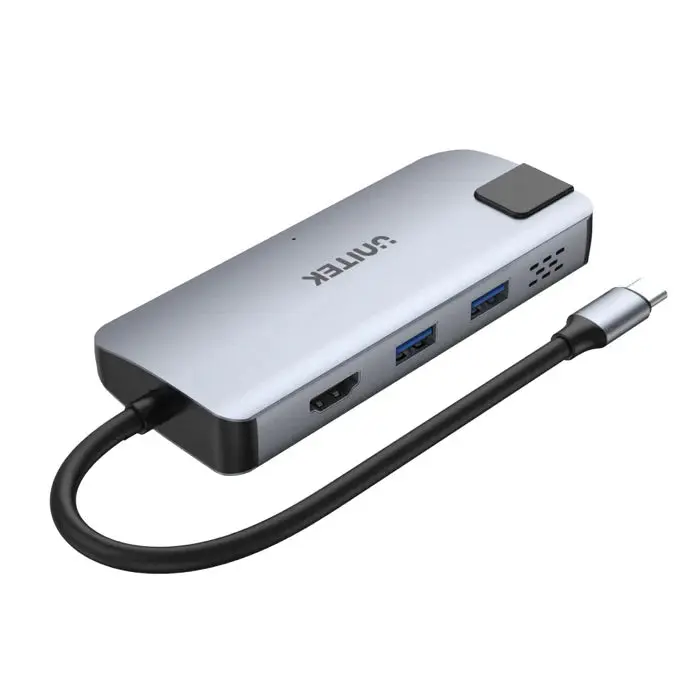 Unitek D1028A 5-In-1 USB3.1 10Gbps Multi-Port Hub (2-Port USB-A 10Gbps+HDMI 4K60Hz+RJ45+PD 100W), Space Grey