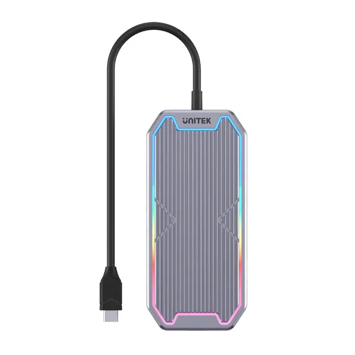 Unitek D1029A 7-in-1 USB-C 10Gbps Hub with RGB Light (2*USB-A 10Gbps + USB-C 10Gbps + HDMI 4K60Hz + Gigabit Ethernet + Audio + PD 100W)