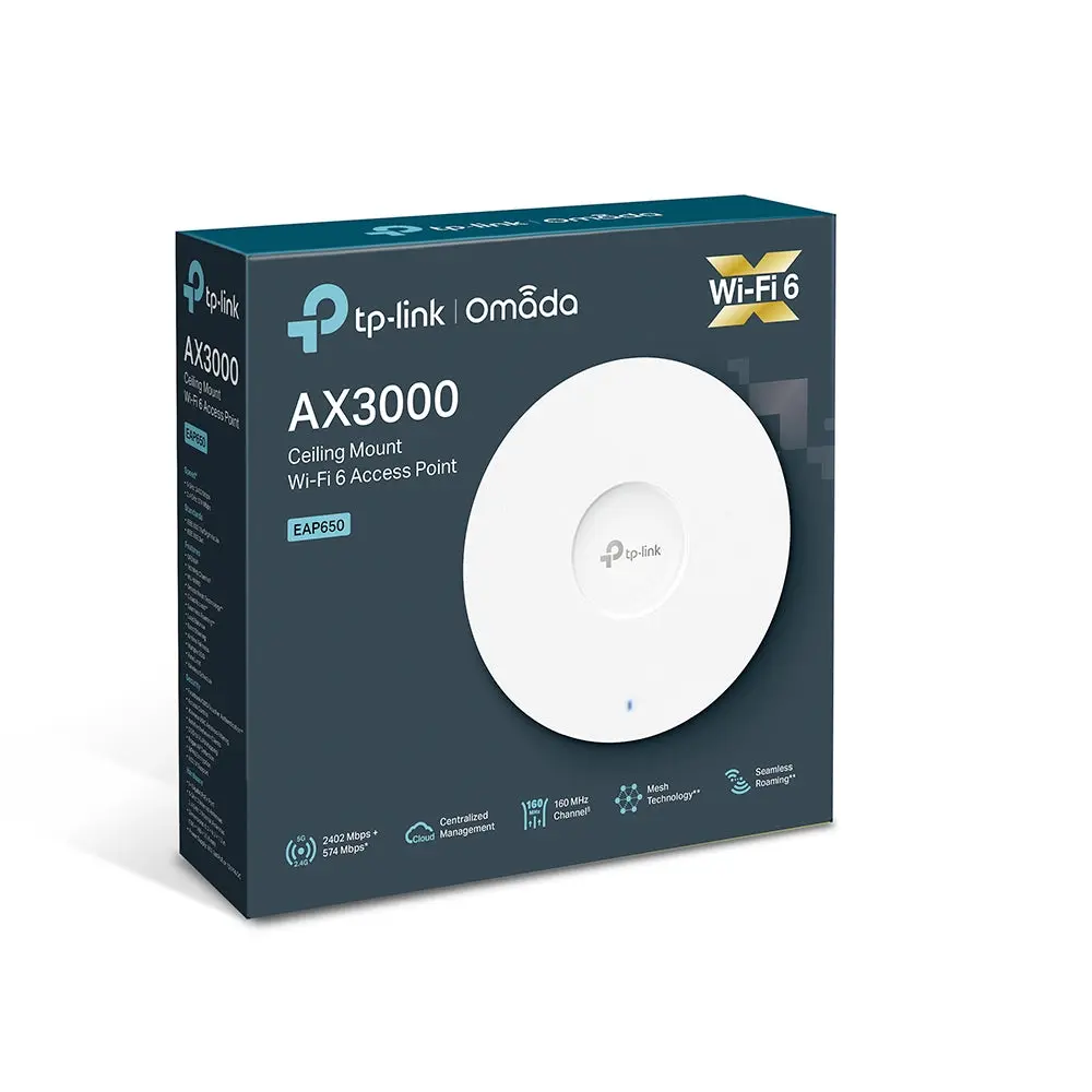 TP-Link EAP650, AX3000 Ceiling Mount WiFi 6 Access Point