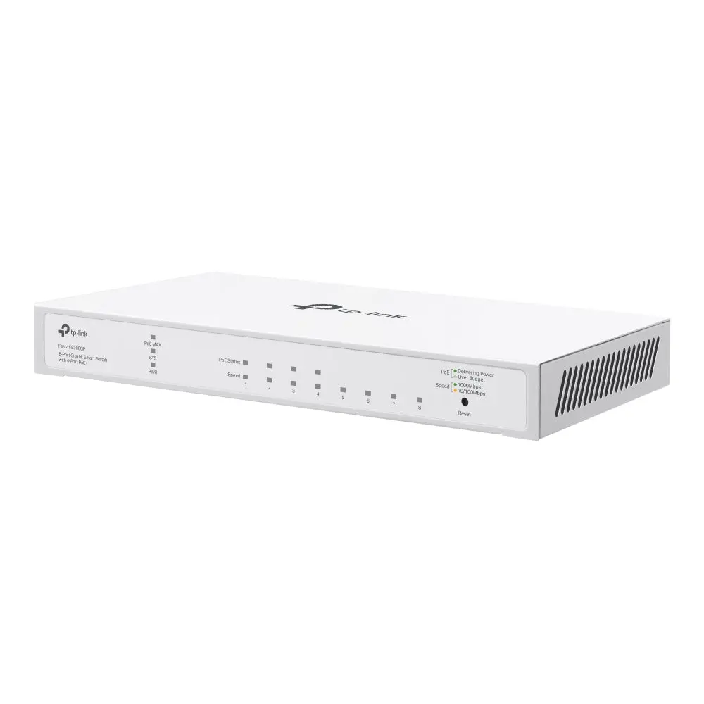 TP-Link Festa FS308GP, 8-Port Gigabit Smart Switch with 4-Port PoE+ 62W