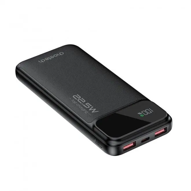 Choetech B728 Power Bank, 10000mAh, 22.5W, Dual USB-A+Type-C, Digital Screen