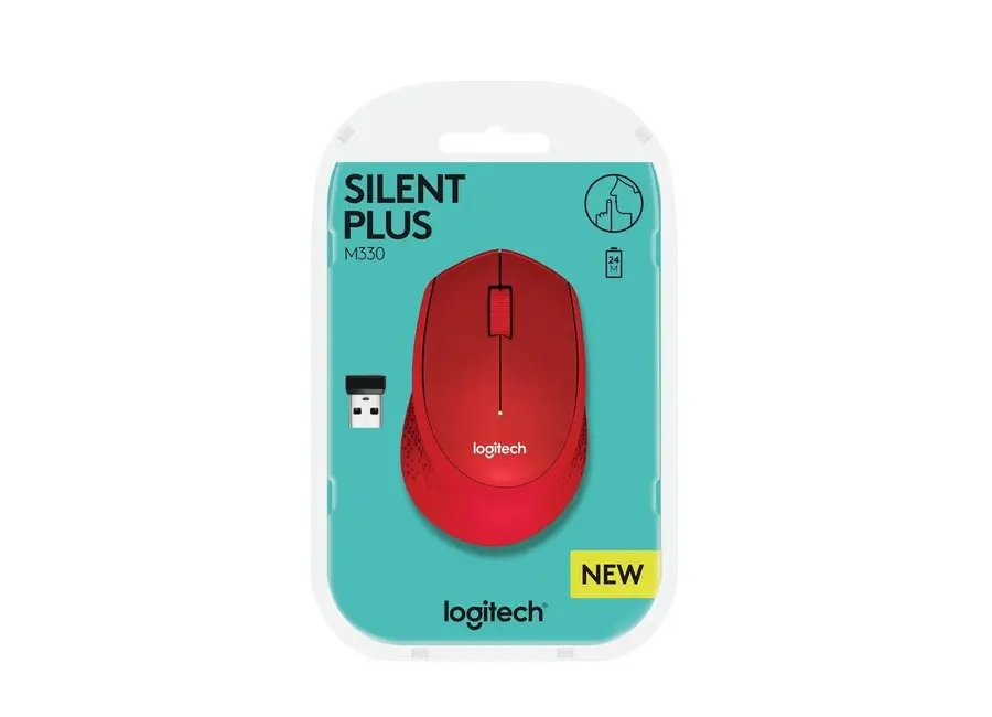 Logitech M330 Mouse, Red