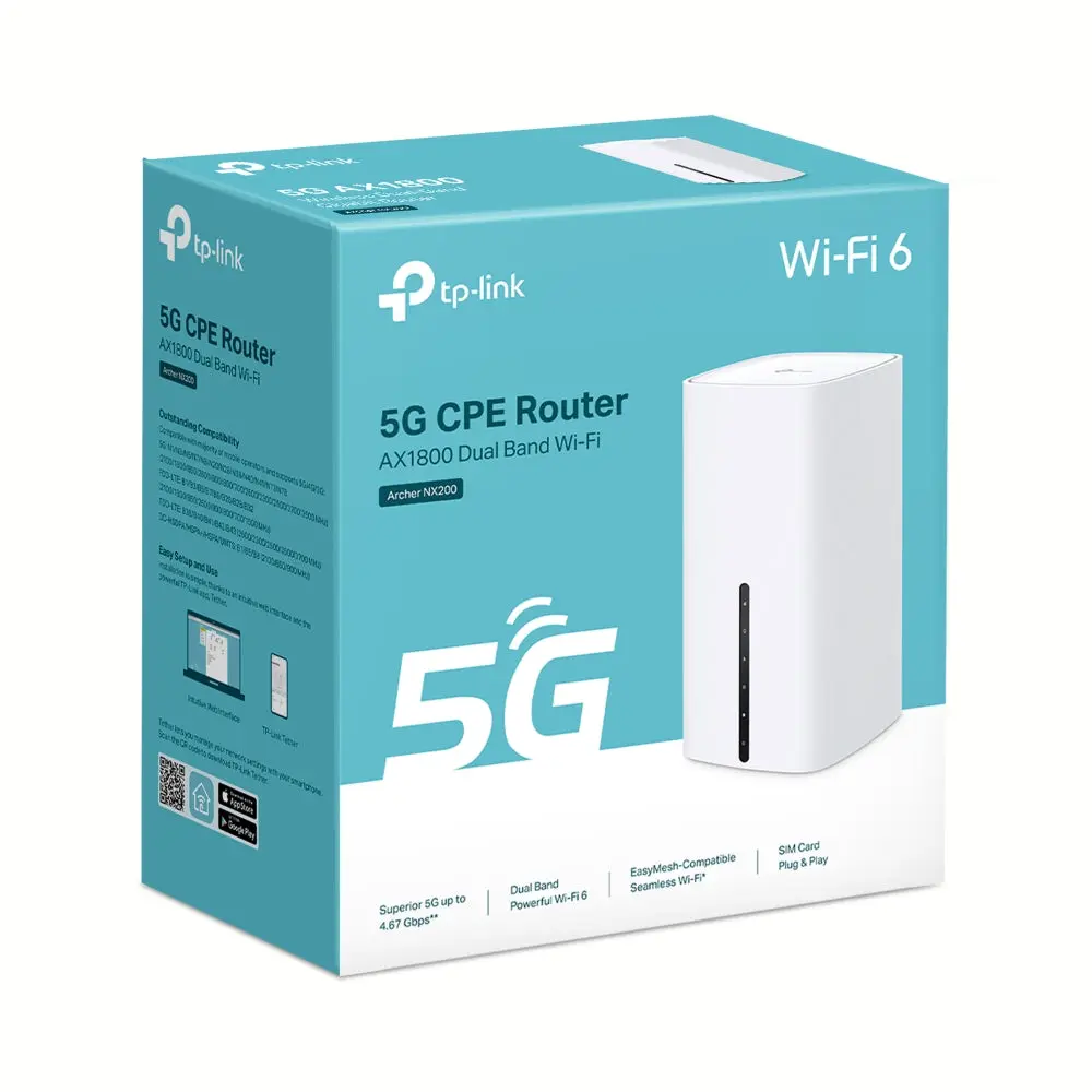 TP-Link Archer NX200 Router, 5G Nano SIM AX1800 Wireless Dual-Band Gigabit Router