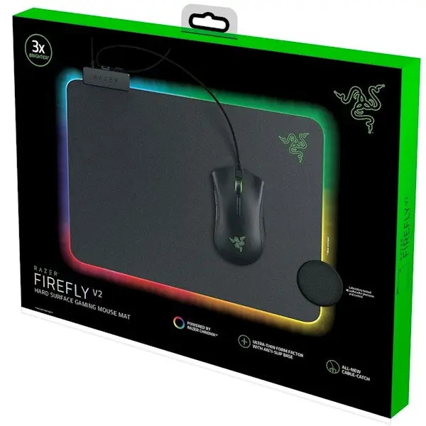 RZ02-03020100-R3M1 Razer Mouse Pad Firefly V2 RGB M Black (355х255х3mm)