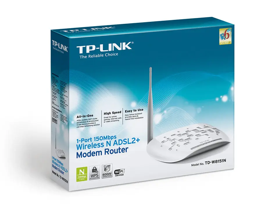 TP-Link TD-W8151N 150Mbps Wireless N ADSL2+ Modem Router