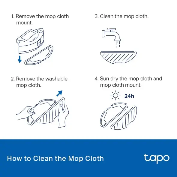 TP-Link Tapo RVA300, Robot Vacuum Washable Mop Cloth (3 Pcs)