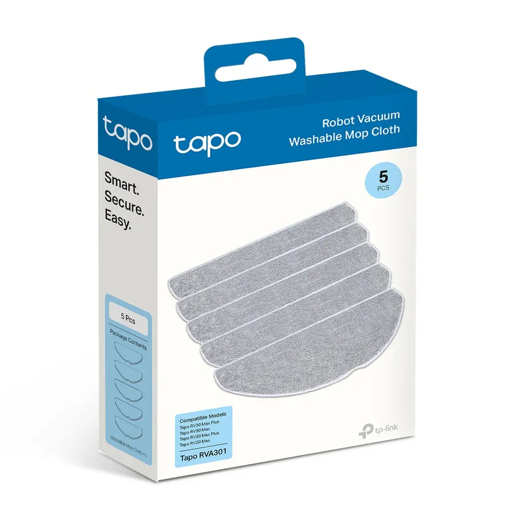 TP-Link Tapo RVA301, Robot Vacuum Washable Mop Cloth (5 Pcs)