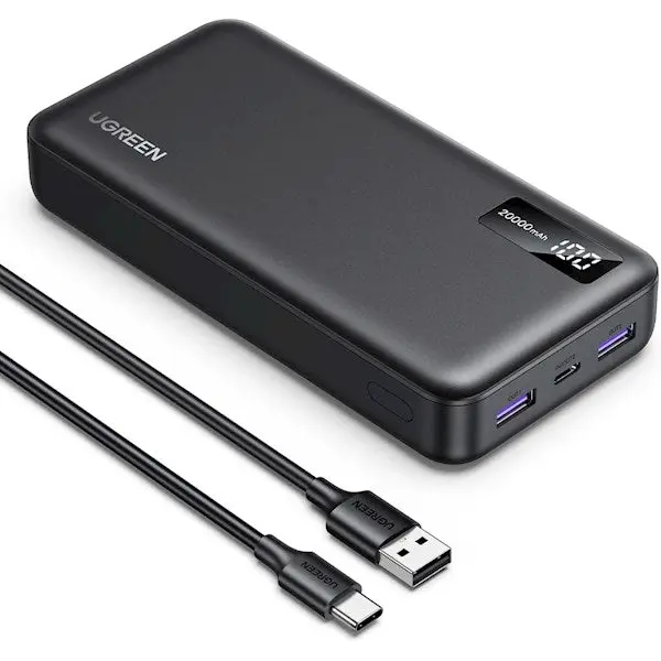 UGREEN, PB312(25683), Power Bank, 2000mAh, USB Type-C Two-way, Black