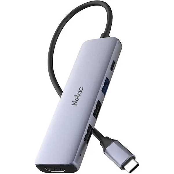 NETAC WF13 USB Adapter, Type-C to USB3.0+USB2.0*2+100W PD+HDMI