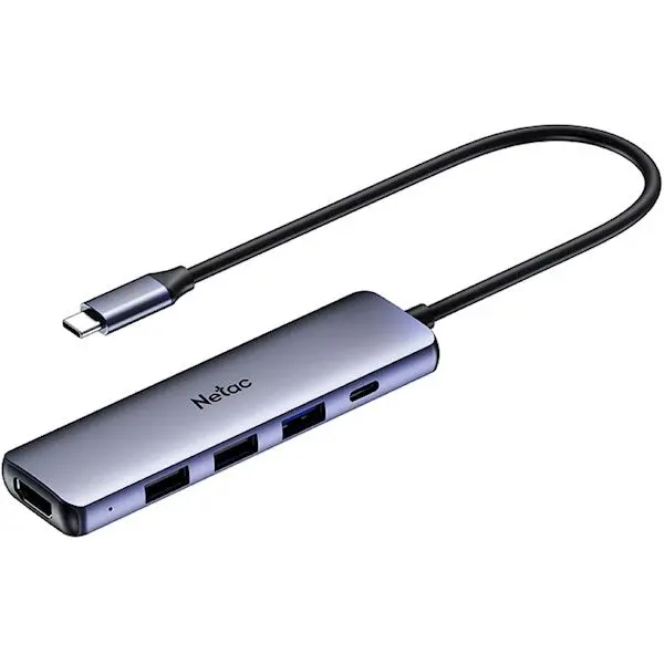 NETAC WF13 USB Adapter, Type-C to USB3.0+USB2.0*2+100W PD+HDMI